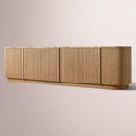Ethoria Emperador Media Console — NATURAL OAK-GOLD MARBLE / 96