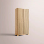 Celorin Reeded Cabinet — GREIGE OAK / 38