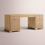 Celorin Reeded Desk — LIGHT OAK / 84
