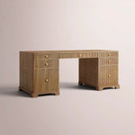 Celorin Reeded Desk — NATURAL OAK / 60