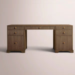 Celorin Reeded Desk — BROWN OAK / 84