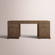 Celorin Reeded Desk — BROWN OAK / 72