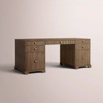 Celorin Reeded Desk — BROWN OAK / 60
