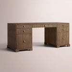 Celorin Reeded Desk — BROWN OAK / 84