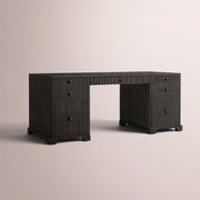 Celorin Reeded Desk — BLACK OAK / 72