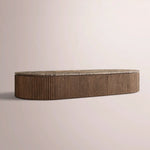 Sopravelle Emperador Coffee Table — BROWN OAK / BROWN MARBLE / 76