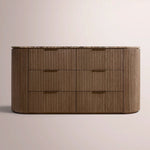 Sopravelle Emperador Drawer Dresser — BROWN OAK / BROWN MARBLE / 72