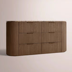 Sopravelle Emperador Drawer Dresser — BROWN OAK / BROWN MARBLE / 72