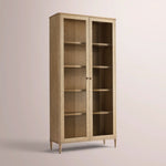 Luvoriel Glass Cabinet — GREIGE OAK