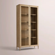 Luvoriel Glass Cabinet — GREIGE OAK