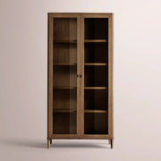 Luvoriel Glass Cabinet — BROWN OAK