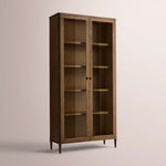 Luvoriel Glass Cabinet — BROWN OAK