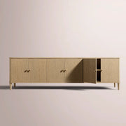 Luvoriel Media Console — GREIGE OAK / 6-DOOR 96