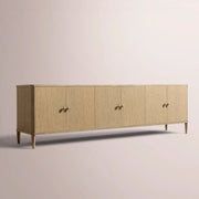 Luvoriel Media Console — GREIGE OAK / 6-DOOR 96