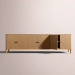 Luvoriel Media Console — LIGHT OAK / 6-DOOR 96