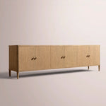 Luvoriel Media Console — LIGHT OAK / 6-DOOR 96