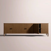 Luvoriel Media Console — BROWN OAK / 6-DOOR 96