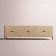 Luvoriel Media Console — GREIGE OAK / 6-DOOR 96