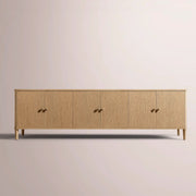 Luvoriel Media Console — LIGHT OAK / 6-DOOR 96