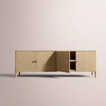 Luvoriel Media Console — GREIGE OAK / 4-DOOR 72