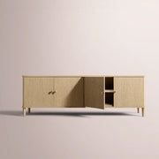Luvoriel Media Console — GREIGE OAK / 4-DOOR 72