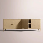 Luvoriel Media Console — GREIGE OAK / 4-DOOR 84
