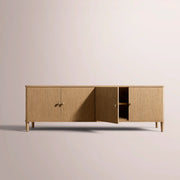 Luvoriel Media Console — LIGHT OAK / 4-DOOR 72