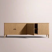 Luvoriel Media Console — LIGHT OAK / 4-DOOR 84