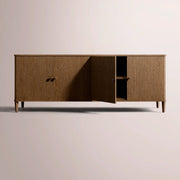 Luvoriel Sideboard — BROWN OAK / 4-DOOR 84