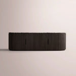 Sopravelle Emperador Media Console — BLACK OAK / BLACK MARBLE / 4-DOOR LOW CONSOLE 84“
