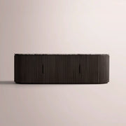 Sopravelle Emperador Media Console — BLACK OAK / BLACK MARBLE / 4-DOOR LOW CONSOLE 84“