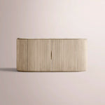 Sopravelle Emperador Media Console — WHITEWASHED OAK / WHITE MARBLE / 2-DOOR 60“