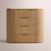 Sopravelle Emperador Tall Drawer Dresser — NATURAL OAK / GOLD MARBLE / 50