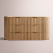 Sopravelle Emperador Drawer Dresser — NATURAL OAK / GOLD MARBLE / 72