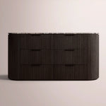 Sopravelle Emperador Drawer Dresser — BLACK OAK / BLACK MARBLE / 72