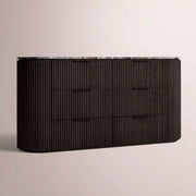 Sopravelle Emperador Drawer Dresser — BLACK OAK / BLACK MARBLE / 72
