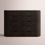 Sopravelle Emperador Tall Drawer Dresser — BLACK OAK / BLACK MARBLE / 72