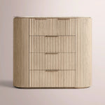 Sopravelle Emperador Tall Drawer Dresser — WHITEWASHED OAK / WHITE MARBLE / 50