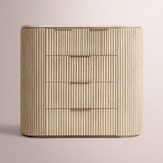 Sopravelle Emperador Tall Drawer Dresser — WHITEWASHED OAK / WHITE MARBLE / 50
