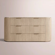 Sopravelle Emperador Drawer Dresser — WHITEWASHED OAK / WHITE MARBLE / 72
