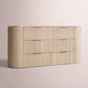 Sopravelle Emperador Drawer Dresser — WHITEWASHED OAK / WHITE MARBLE / 72