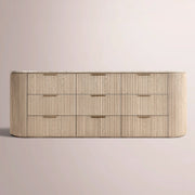 Sopravelle Emperador Drawer Dresser — WHITEWASHED OAK / WHITE MARBLE / 90