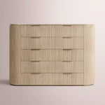 Sopravelle Emperador Tall Drawer Dresser — WHITEWASHED OAK / WHITE MARBLE / 72