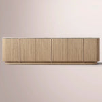 Ethoria Emperador Media Console — GREIGE OAK-GREY MARBLE / 96