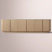 Ethoria Emperador Media Console — GREIGE OAK-GREY MARBLE / 96