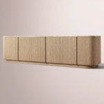 Ethoria Emperador Media Console — GREIGE OAK-GREY MARBLE / 96