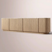 Ethoria Emperador Media Console — GREIGE OAK-GREY MARBLE / 96