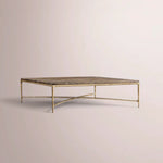 Caloria Thaddeus Marble Square Coffee Table — BROWN MARBLE-BRASS / 36