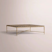 Caloria Thaddeus Marble Square Coffee Table — BROWN MARBLE-BRASS / 36