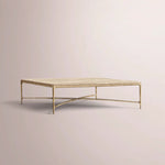 Caloria Thaddeus Marble Square Coffee Table — GOLD MARBLE-BRASS / 36